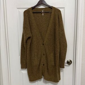 Free People women’s Cloudy Day Oversize Wool Mohair Knit Cardigan Sweater